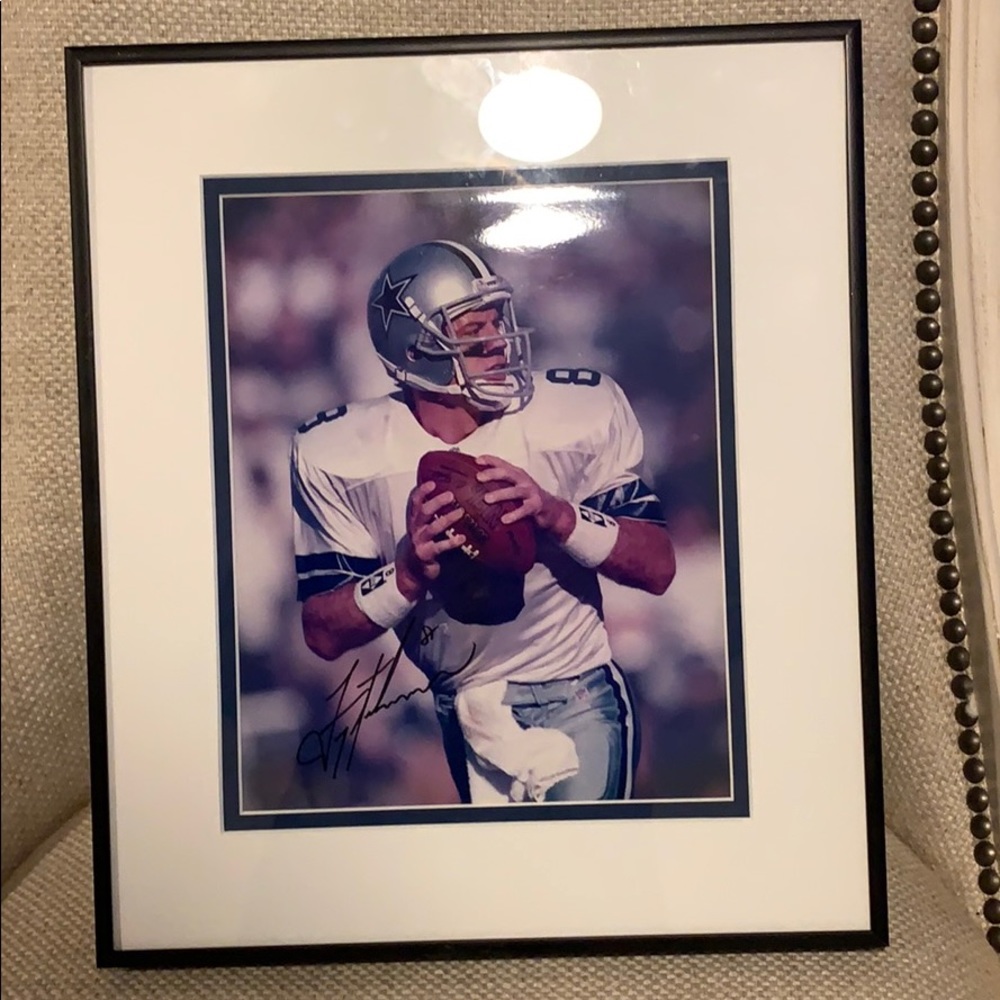 Troy aikman Dallas cowboys autograph (with frame)